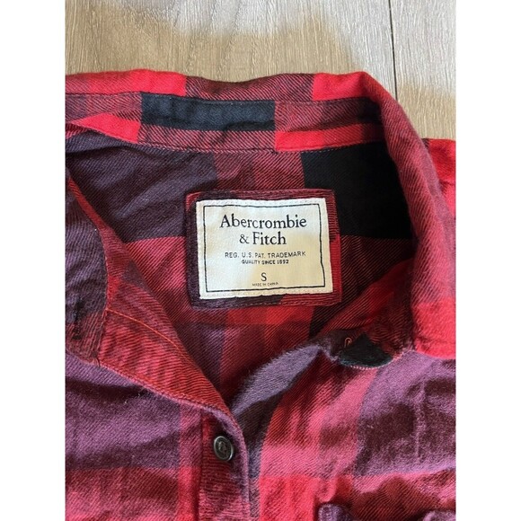 Lot of 3 Abercrombie kids Flannel Shirt Button Down Pocket Plaid SZ 13/14-small - Picture 3 of 7